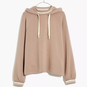 MWL Superbrushed Easygoing Hoodie Sweatshirt: Striped-Trim Edition